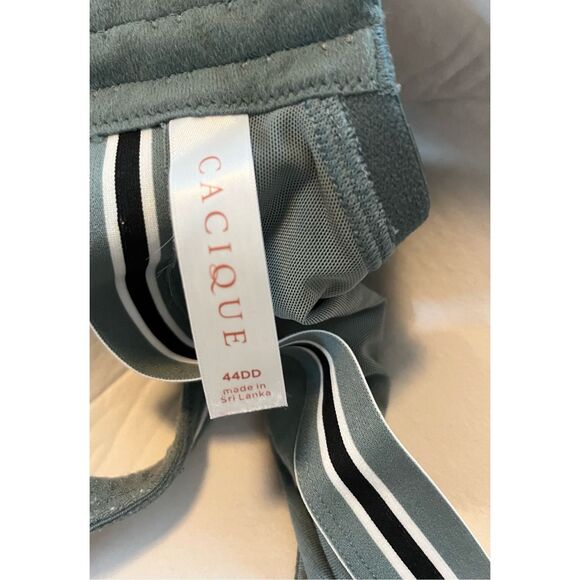 Cacique Light Teal Lace Boost Plunge Adjustable Straps Bra Size‎ 44DD 44E - Picture 2 of 4